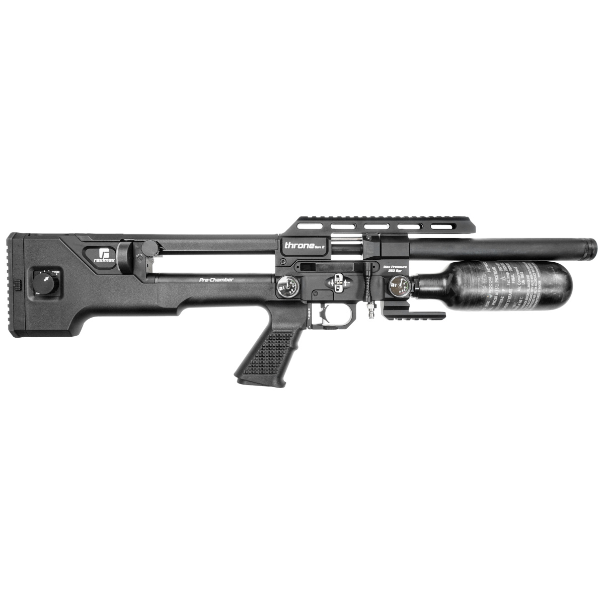 Reximex Throne Gen 2 Compact PCP Air Rifle with Integrated Sound Moderator 6.35 mm (.25