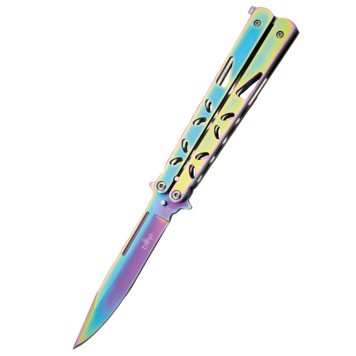 Third Balisong Rainbow Stainless Steel, Rainbow Butterfly Knife (K2450)   KNIVES, SHARPENERS, TOOLS \ Knives by type \ Folders KNIVES, SHARPENERS,  TOOLS \ Knives by type \ Balisong (butterfly knife) KNIVES, SHARPENERS
