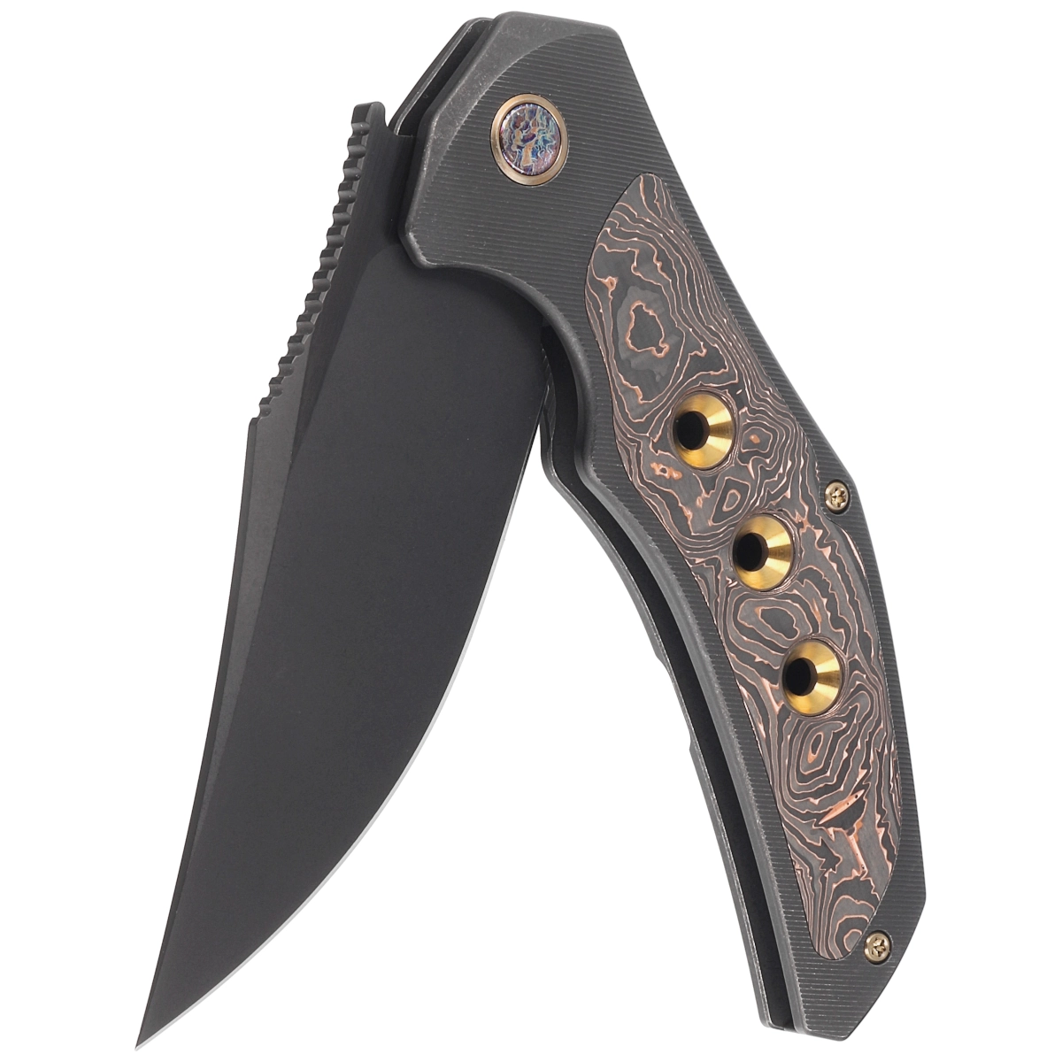 WE Knife Magnetron Black Titanium / Copper Foil CF, Two Tone Black