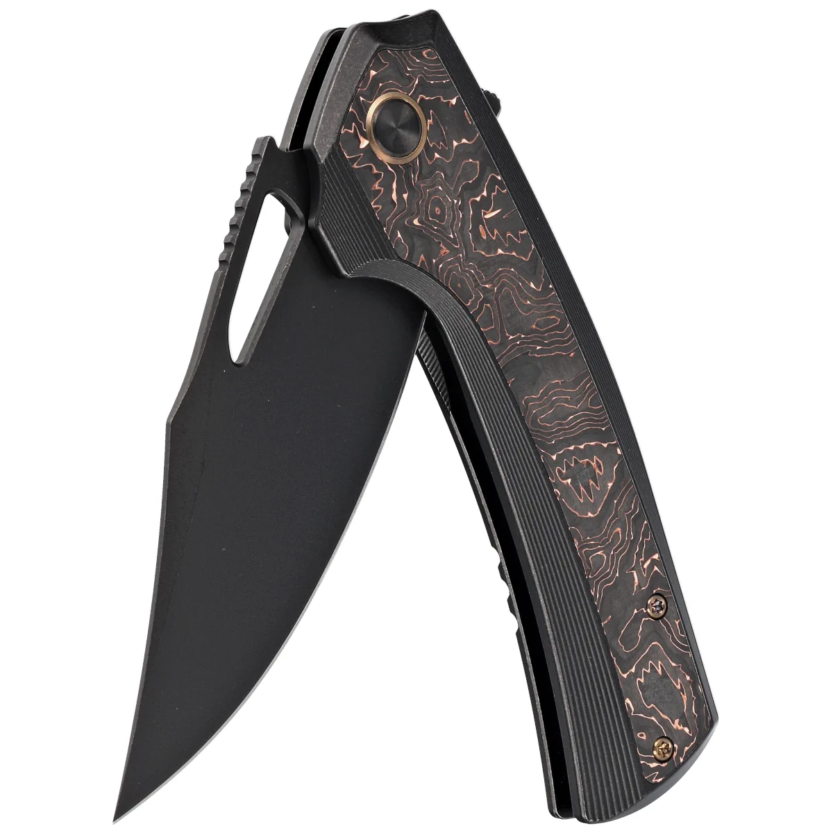 WE Knife Nefaris LE No 077/155 Black Titanium / Copper Foil / CF