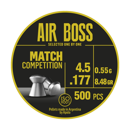 Apolo Air Boss Match Competition  AirGun Pellets .177/4.51 mm, 500 pcs 0.55g/8.48gr (30300-1)