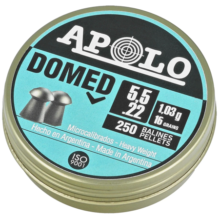 Apolo Domed .22/5.52mm AirGun Pellets, 250 psc 1.03g/16.0gr (19916-2)