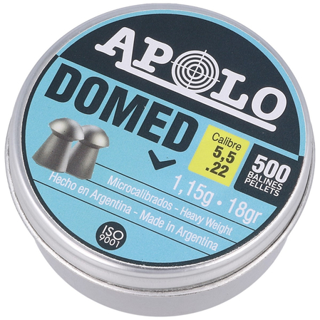 Apolo Domed .22/5.5mm AirGun Pellets, 500 psc 1.15g/18.0gr (19915)