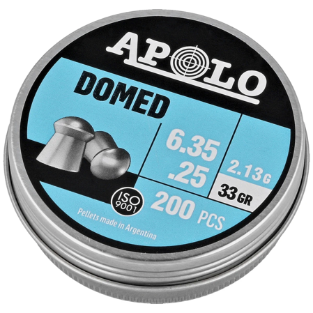 Apolo Domed .25/6.35mm AirGun Pellets, 200 pcs 1.15g/18.0gr (19912)