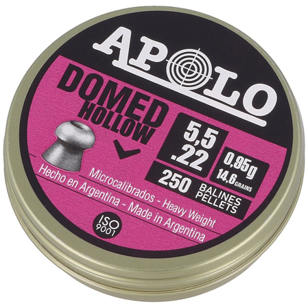 Apolo Domed Hollow .22/5.5mm AirGun Pellets, 250 pcs 0.95g/14.6gr (19702)