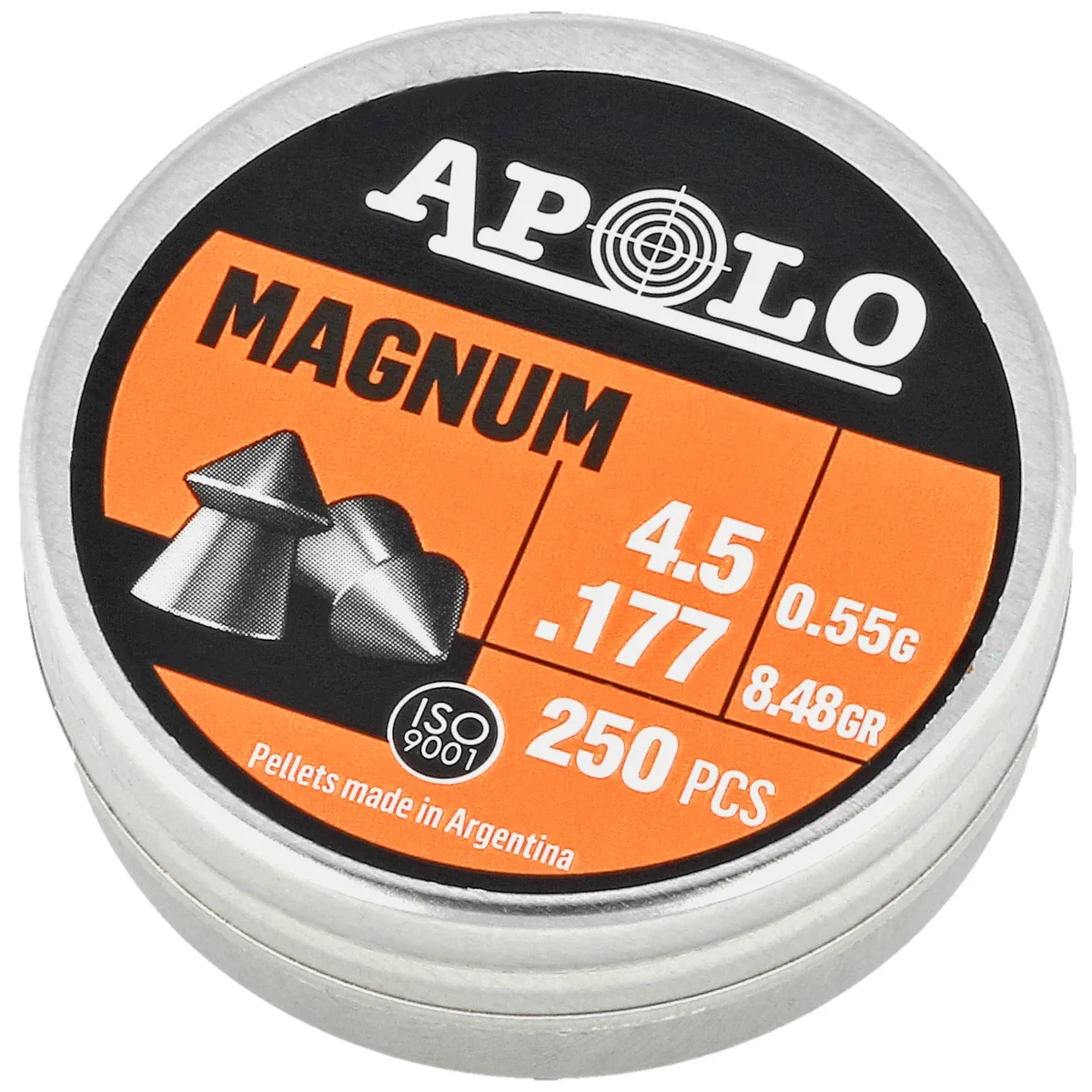 Apolo Magnum .177 / 4.5 mm AirGun Pellets, 250 psc 0.55g/8.48gr (12002)