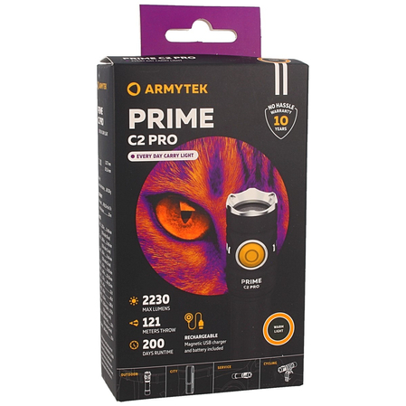 Armytek Prime C2 Pro Magnet USB, Warm, 2230lm, 18650 Li-Ion / 3500mAh (F08101W)