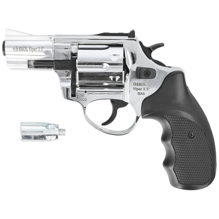 BAS Voltran Ekol Viper 2.5'' Shiny cal alarm revolver .22 Long Blanc