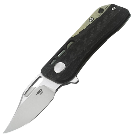 Bestech Engine Bowie Carbon Fiber/Green Titanium, Bead Blasted/Satin CPM S35VN (BT1806C)