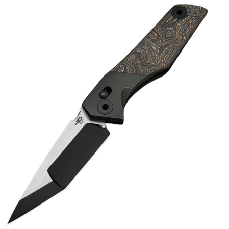 Bestech Knife Cetus Bronze Black Titanium / Carbon Fiber, Black PVD / Satin M390 by Poltergeistworks (BT2304D)