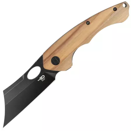 Bestech Knife Skirmish Natural Olivewood, Black Stonewashed 154CM (BL06C)