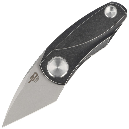 Bestech Knife Tulip Frame Lock Black Titanium, Fine Stonewash M390 by Ostap Hel (BT1913E)