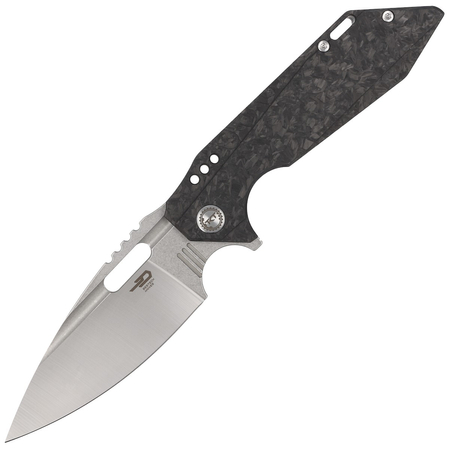 Bestech Shodan Grey Titanium / Carbon Fiber, Stonewash / Satin CPM S35VN by Todd Knife and Tool (BT1910C)