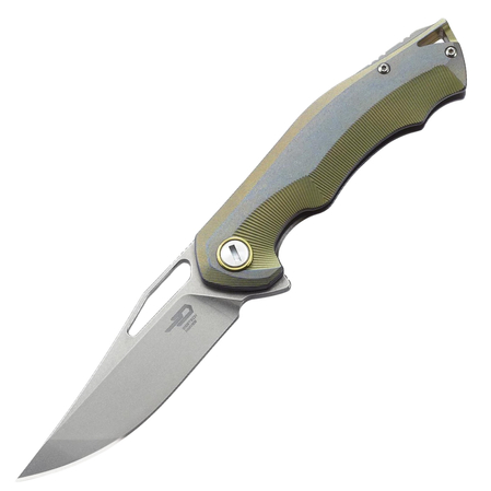 Bestech Tercel Retro Gold/Gray Titanium, Stonewashed CPM S35VN (BT1708A)