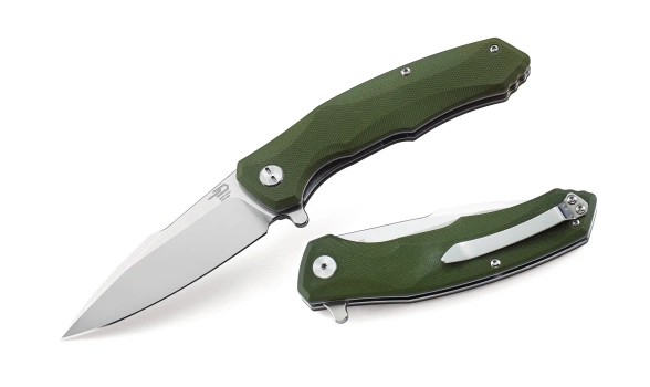 Bestech Warwolf Army Green G10, Stonewashed/Satin D2 knife (BG04B)