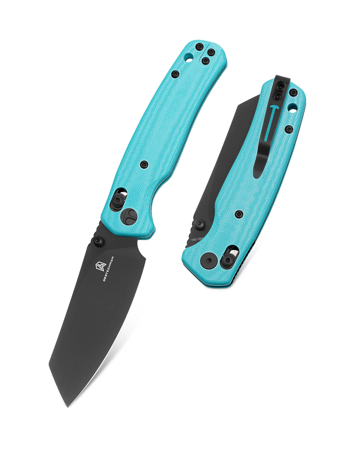 Bestechman Cicada's Wing Knife Light Blue G10, Black PVD 10Cr15MoV (BMK06J)