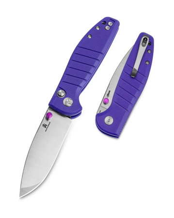 Bestechman Goodboy Jr. Purple G10, Satin / Stonewashed D2 by Keanu Alfaro knife (BMK10C)