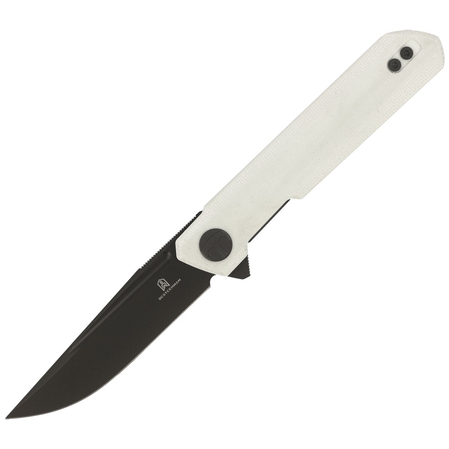 Bestechman Knife Mini Dundee White G10, Grey DLC D2 by Ostap Hel (BMK03H)