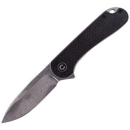 CIVIVI Knife Elementum Flipper Twill Carbon Fiber / Black G10, Damascus (C907DS)
