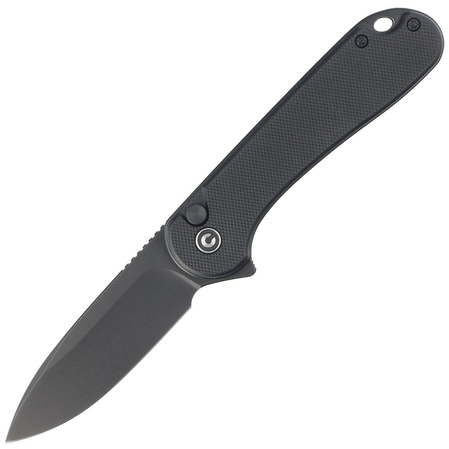 Civivi Button Lock Elementum II Knife Black G10, Black Stonewashed Nitro-V (C18062P-1)