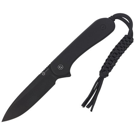 Civivi Elementum Fixed Tactical Knife Black G10, Black Stonewashed D2 (C2105A)