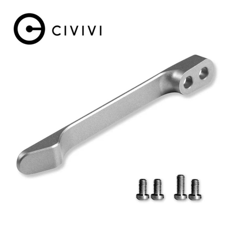 Civivi Gray Titanium Pocket Clip with 2 Pair Gray Titanium Screws for WE, Civivi Knives (T003D)