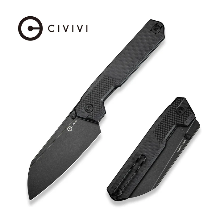 Civivi Hid Knife Black G10, Black Stonewashed 14C28N by Ostap Hel (C23008-1)