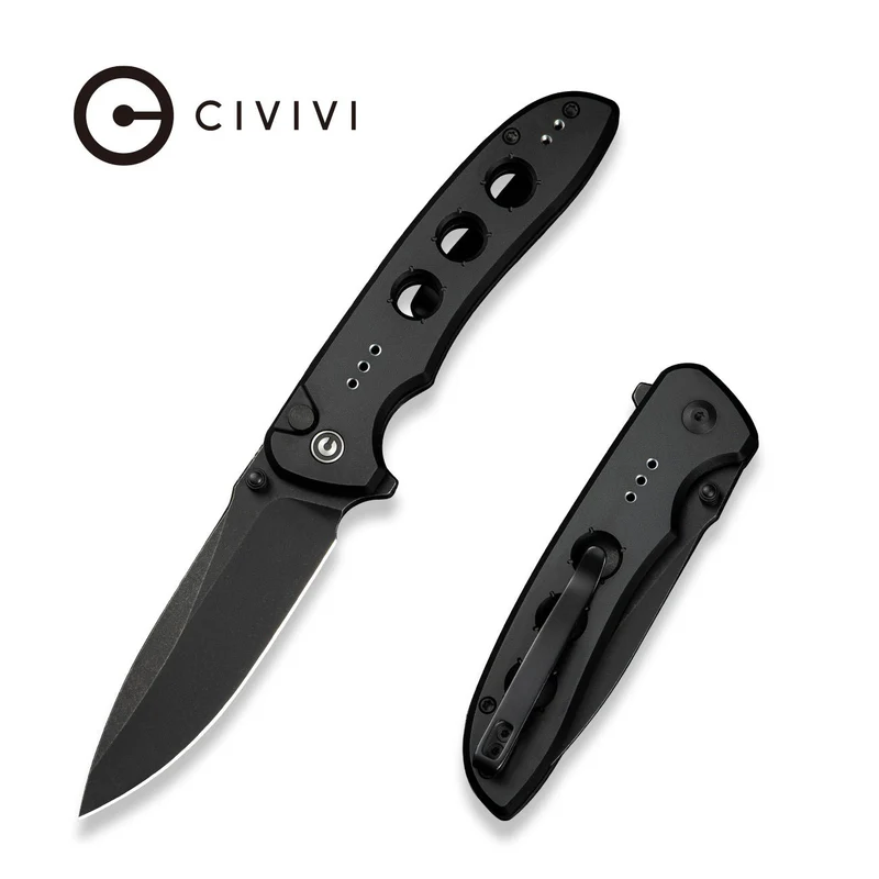 Civivi Hyperpulse Black Aluminum Knife, Black Stonewashed 14C28N (C23087A-1)