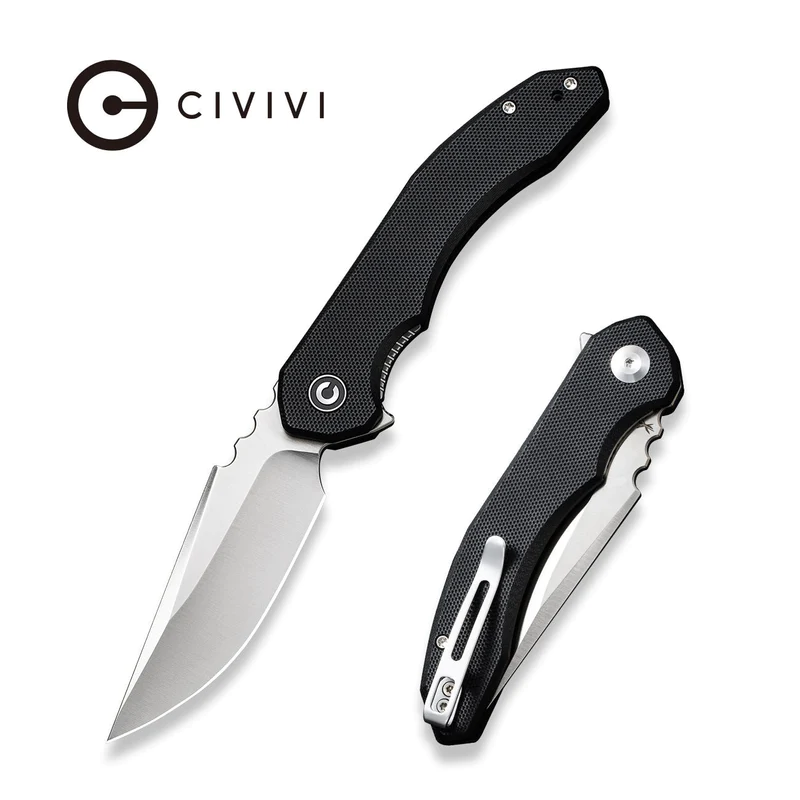 Civivi Knife Bluetick Black G10, Satin 14C28N by Bryan Montalvo (C23050-1)