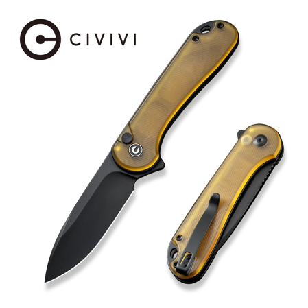 Civivi Knife Button Lock Elementum II Bead Blasted Ultem, Black Nitro-V (C18026P-8)