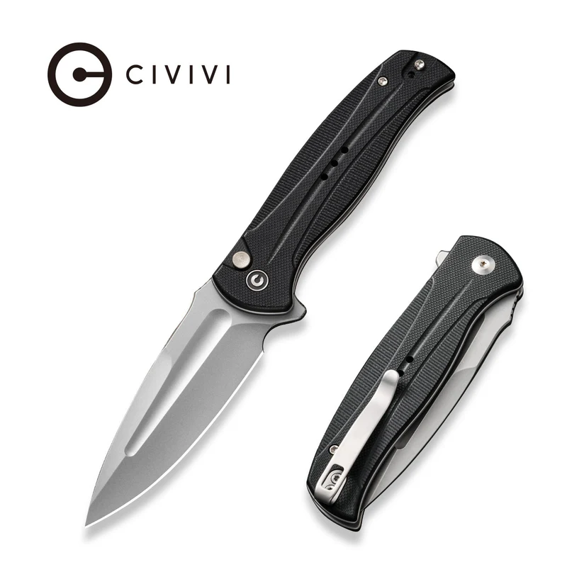 Civivi Knife Incindie Black G10, Stonewashed 14C28N (C23053-3)