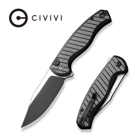 Civivi Knife Stormhowl Black Aluminum, Black Stonewashed/Satin Nitro-V (C23040B-1)