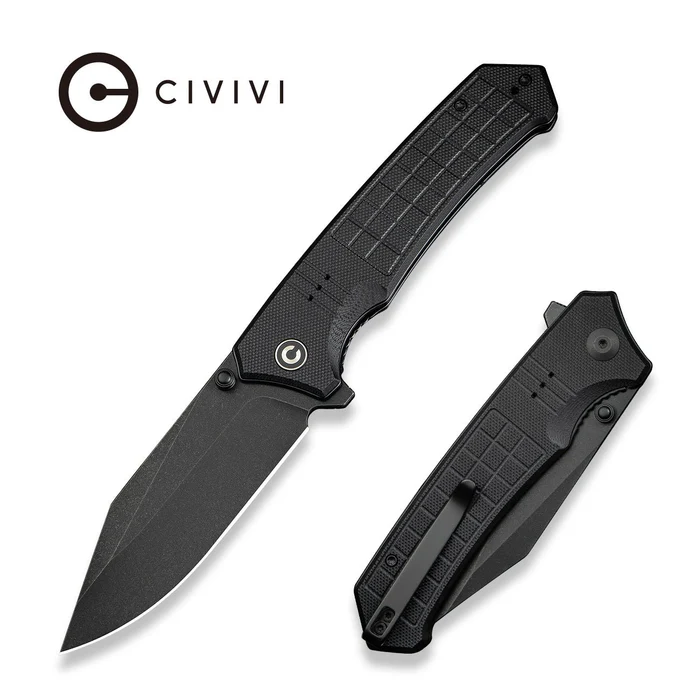 Civivi Knife Tacticorix Black G10, Black Stonewashed Nitro-V (C23055-1)