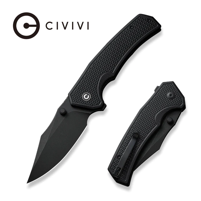 Civivi Knife Vexillum Black G10, Black Stonewashed Nitro-V (C23003D-1)