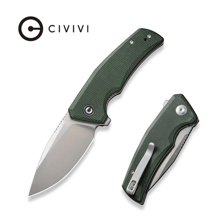 Civivi Regulatron Green Canvas Micarta, Satin Nitro-V Knife (C23006-2)