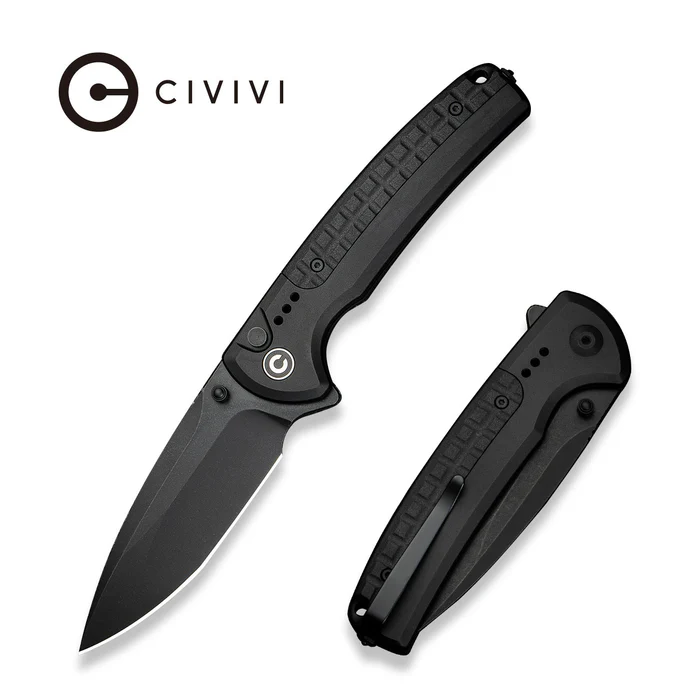 Civivi Sentinel Strike II Knife Black Aluminum/Black FRN, Black Stonewashed Nitro-V (C22025D-1)