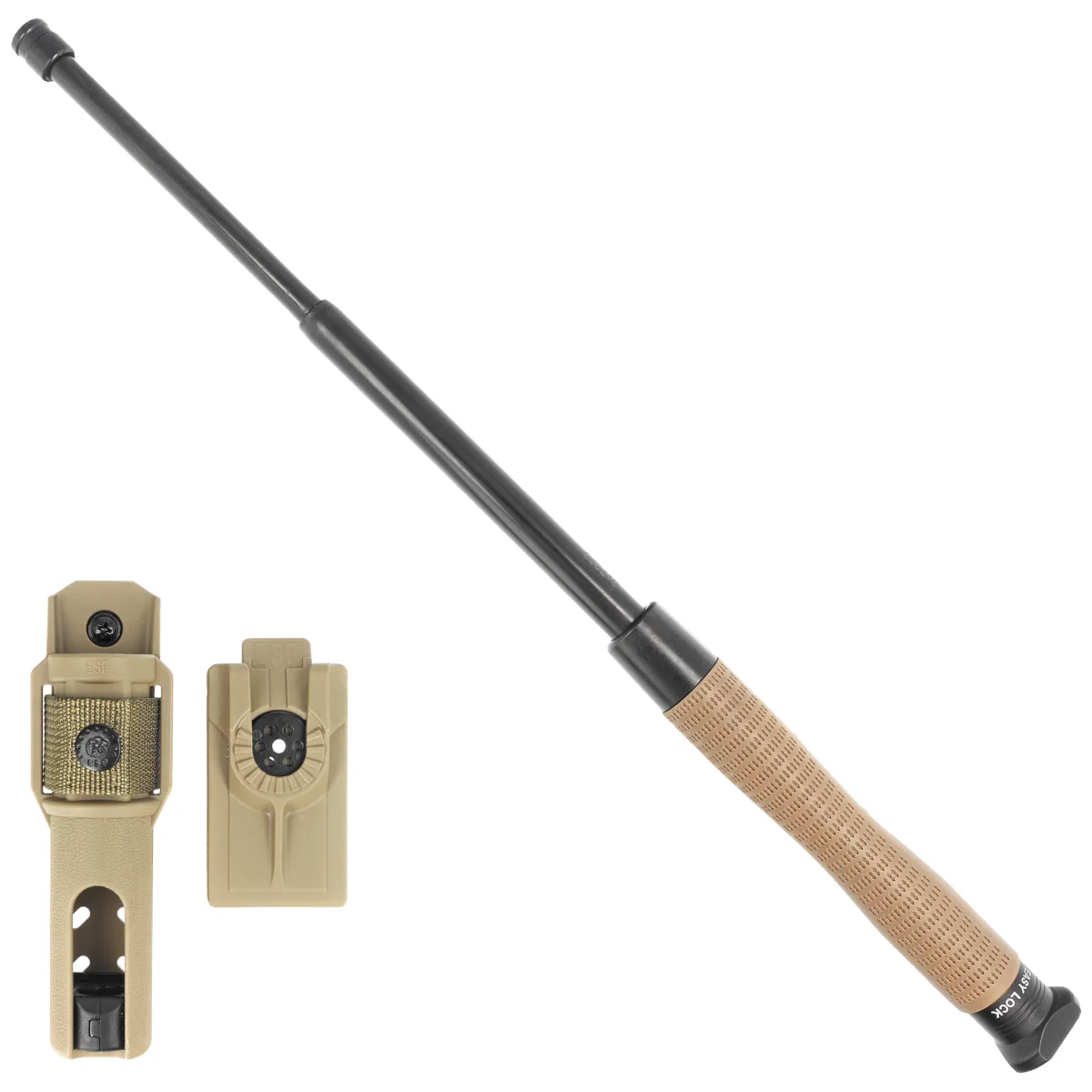 ESP Ergonomic Easy Lock hardened expandable baton 20'' Khaki (ExBTT-20HE-KH BHT-55)