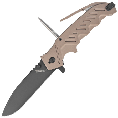 Extrema Ratio Glauca G1 Tactical Mud Aluminum Knife, Black MIL-C N690 (04.1000.0179/TM)