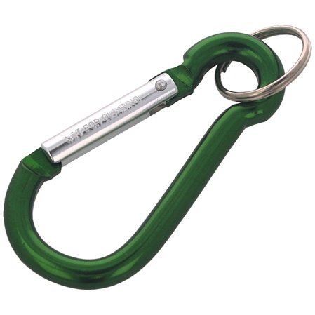FOX 8 Aluminium Spring Clip Hook Carabiner, Green
