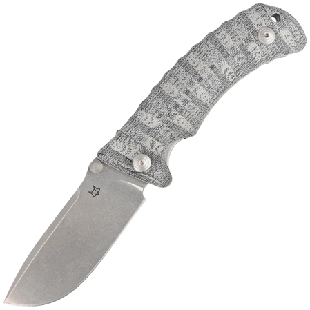 Fox Pro Hunter Black Yute Micarta, Stonewashed N690Co Knife (FX-130 MBSW)