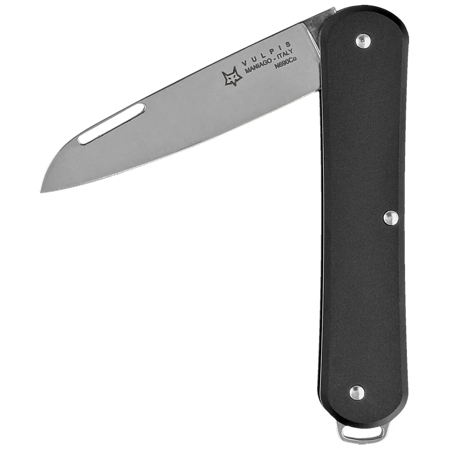 Fox Vulpis Black Aluminum, Polished N690Co Pocket Knife (FX-VP130 BK)