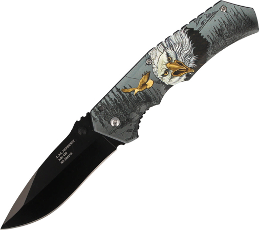 Herbertz CJH Knife with 3D Eagle Motif, Black 420 (584212 - ART000142)