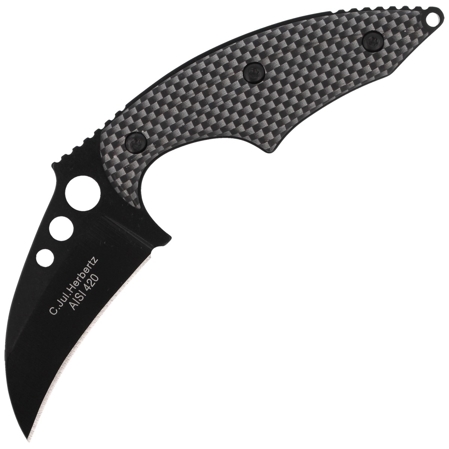 Herbertz Solingen Neck Knife Black / Grey Aluminium, Black Coating (575706)