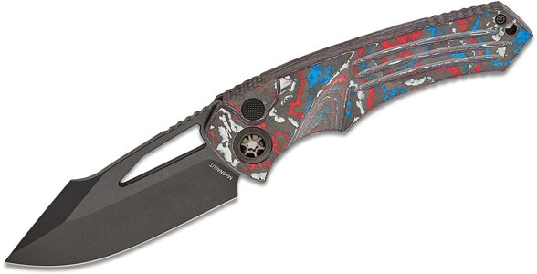 Heretic Pariah Manual Knife USA Camo Carbon Fiber, Black DLC MagnaCut by Tony Marfione Jr. (H046-6A-USA/CC)