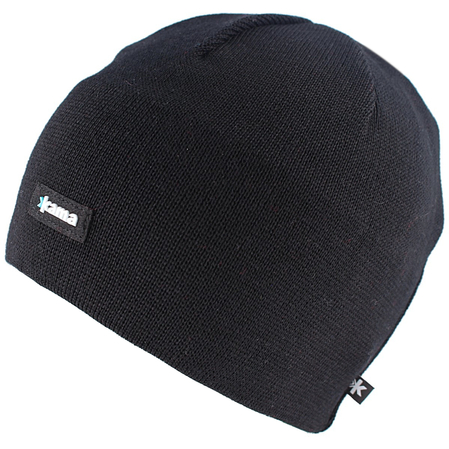 Kama Knitted 100% Merino Wool / Polycolon Band Beanie, Black (A02-110)