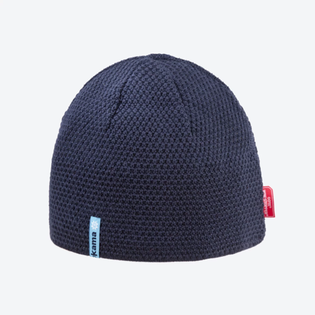 Kama Merino Wool/Acrylic Gore-Tex Infinium Windstopper Cap, Navy (AW62-108)