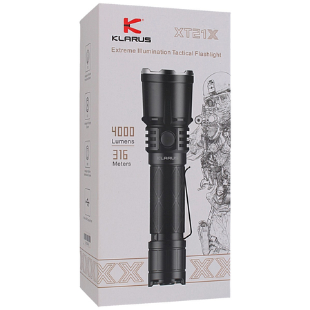 Klarus 1 x 21700 Extreme Output Tactical Flashlight Black XT Series (XT21X)