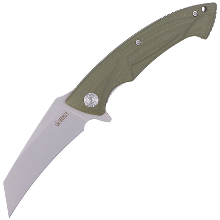 Kubey Anteater Knife OD Green G10, Sandblasted D2 (KU212B)