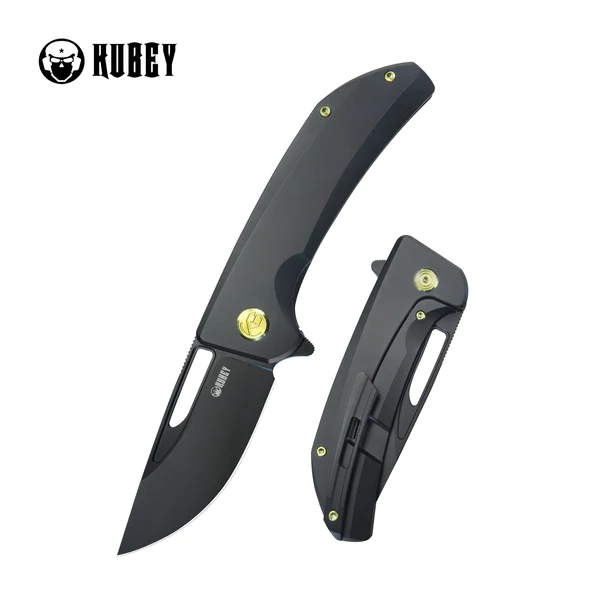 Kubey Knife Hyperion Black Titanium, Black Coated CPM S35VN by Jelly Jerry (KB368B)