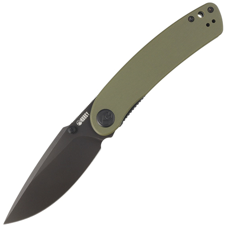 Kubey Knife Momentum Green G10, Dark Stonewashed AUS-10 by Sherif Manganas (KU344G)